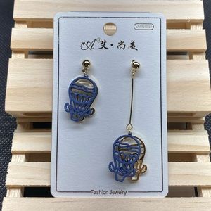 ASM Gold/Blue Hot Balloon Hi & Low Earrings
